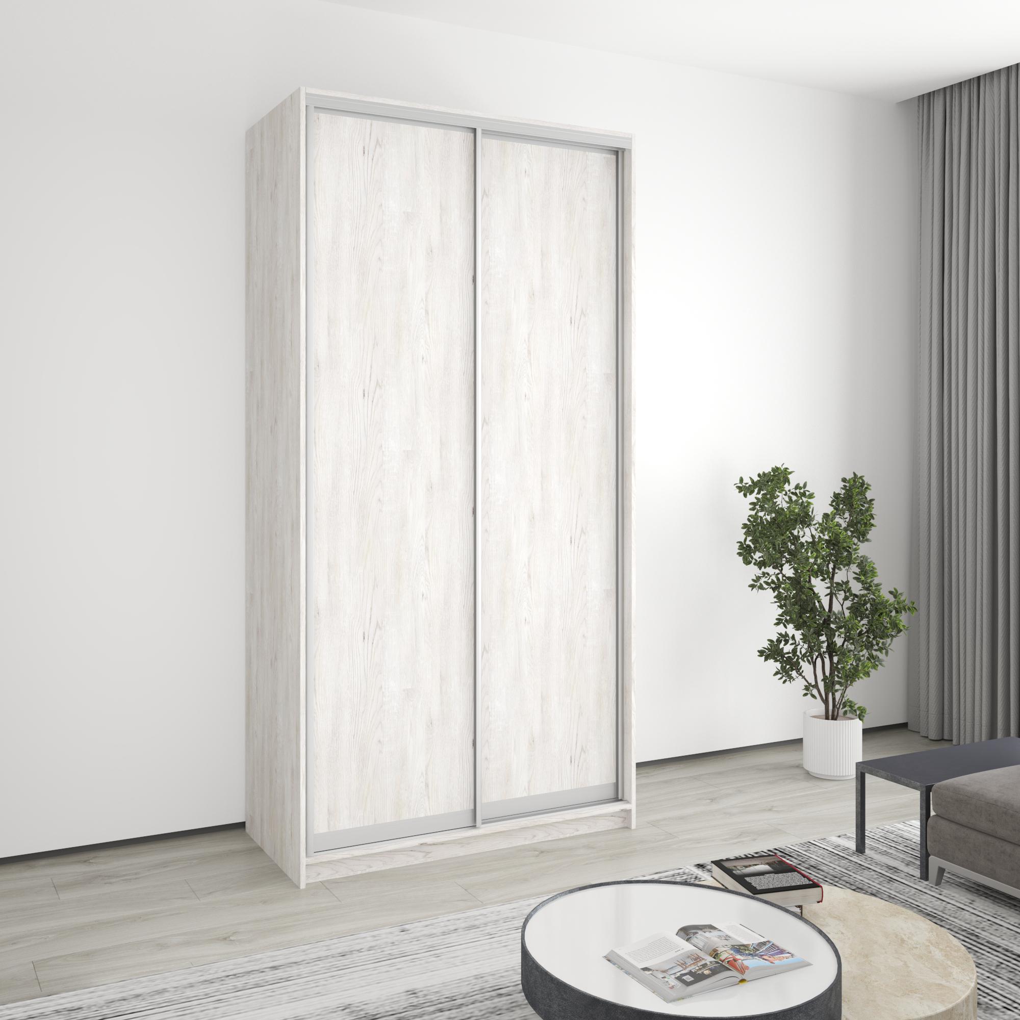 Шкаф-купе двухдверный MebelStar Уни AL 2 ДСП 120x45x240 см Аляска серый (MBS-3945) - фото 1