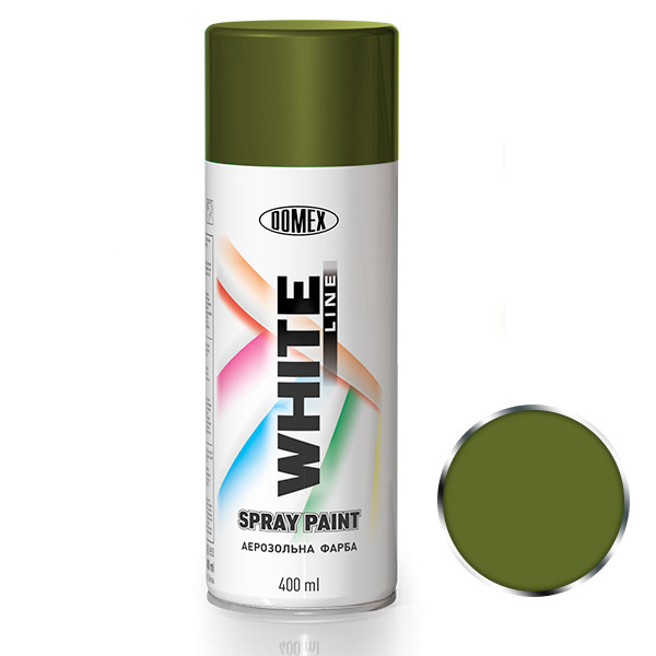 Аерозольна фарба DOMEX WHITE LINE 400 мл RAL6009 Хакі (2609082896)