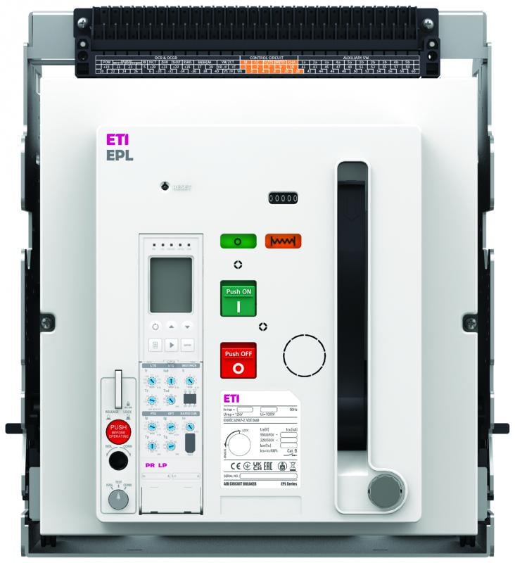 Воздушный автоматический выключатель ETI EPL-25 3H BD/M2C2S2/PR-LP 3P 2500A 85кА выдвижной (4695706)