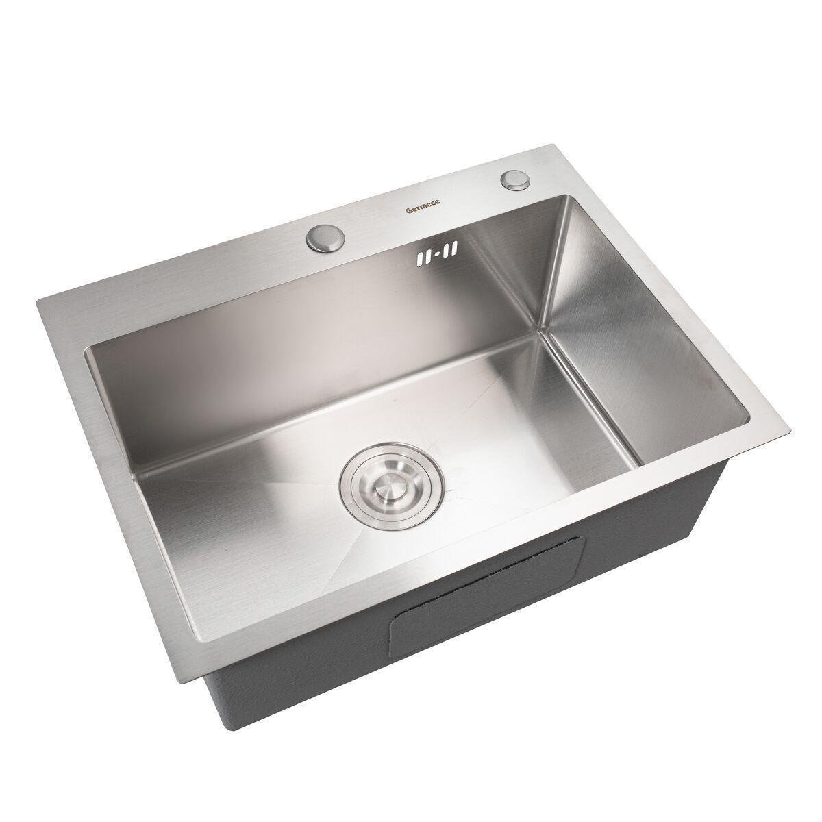 Кухонная мойка Kroner KRP Gebürstet 5843 HM 3,0/1,0 мм с корзиной и дозатором (6496722)