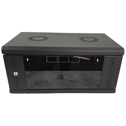 Шкаф коммутационный разборный со стеклом EServer 4U настенный до 50 кг 600х350х284 мм Черный (e796ab19)