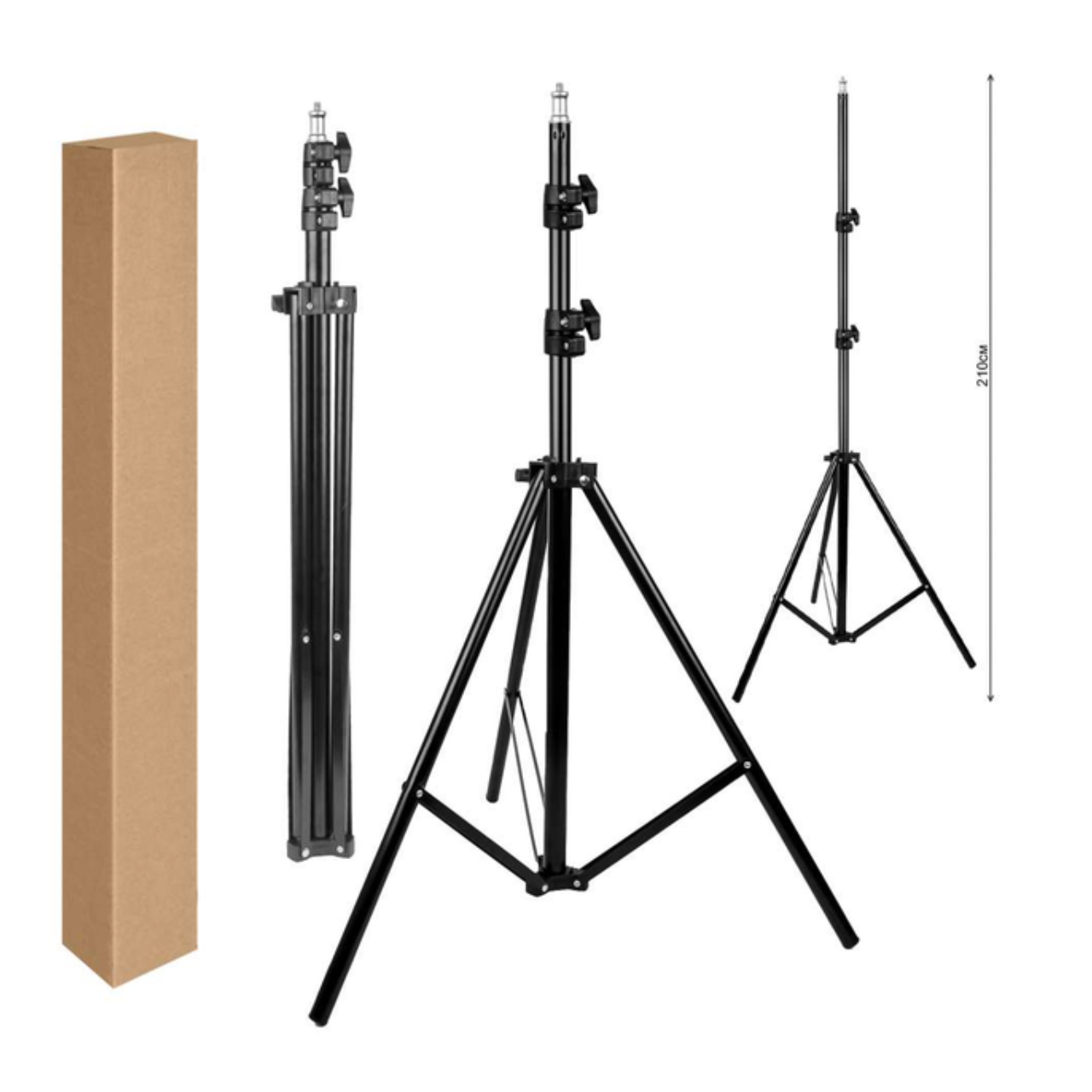 Штатив-тренога для кільцевої лампи/софтбоксу/відеосвіта 210 см з різьбленням 1/4" - фото 5 Штатив-тренога для кільцевої лампи/софтбоксу/відеосвіта 210 см з різьбленням 1/4" - фото 5