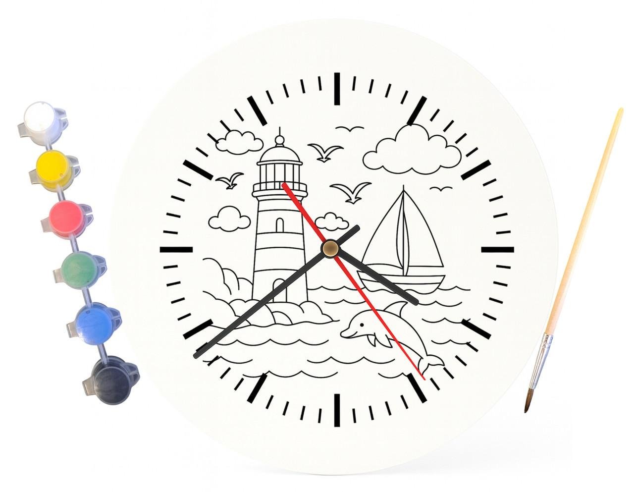 Детский набор для творчества часы раскраска Маяк 30 см (Г0047) - фото 4 Детский набор для творчества часы раскраска Маяк 30 см (Г0047) - фото 4