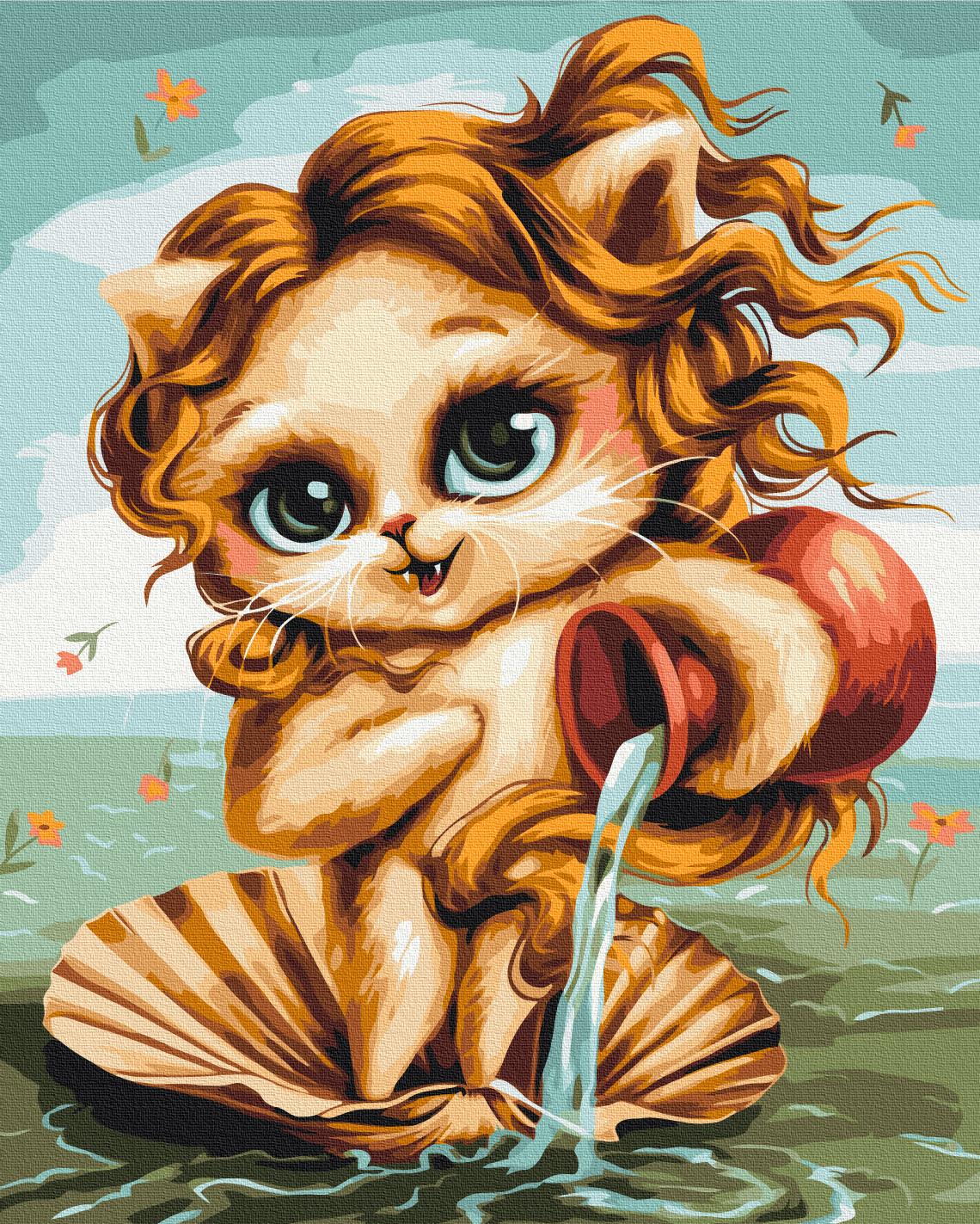 Картина по номерам Brushme Кошка Водолей 50x60 см (BS53912L)