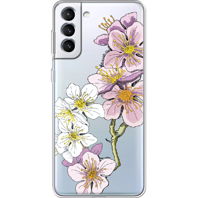 Чехол BoxFace Samsung Galaxy S21 FE (G990) Cherry Blossom Прозрачный силикон (43973-cc4-43973)