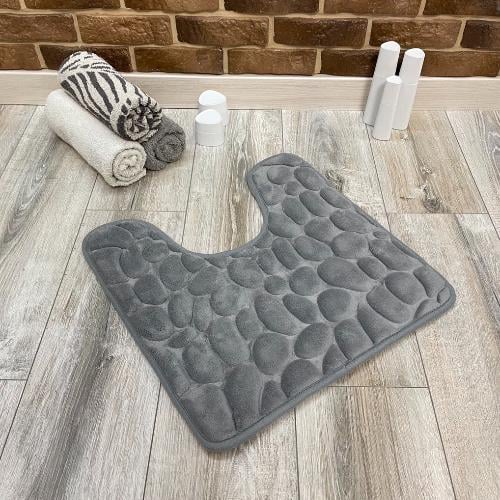 Набор ковриков в ванную и туалет Stone Premium Memory Foam 3в1 80х50/60х40/60х50 см Серый (NK3S0003) - фото 5 Набор ковриков в ванную и туалет Stone Premium Memory Foam 3в1 80х50/60х40/60х50 см Серый (NK3S0003) - фото 5