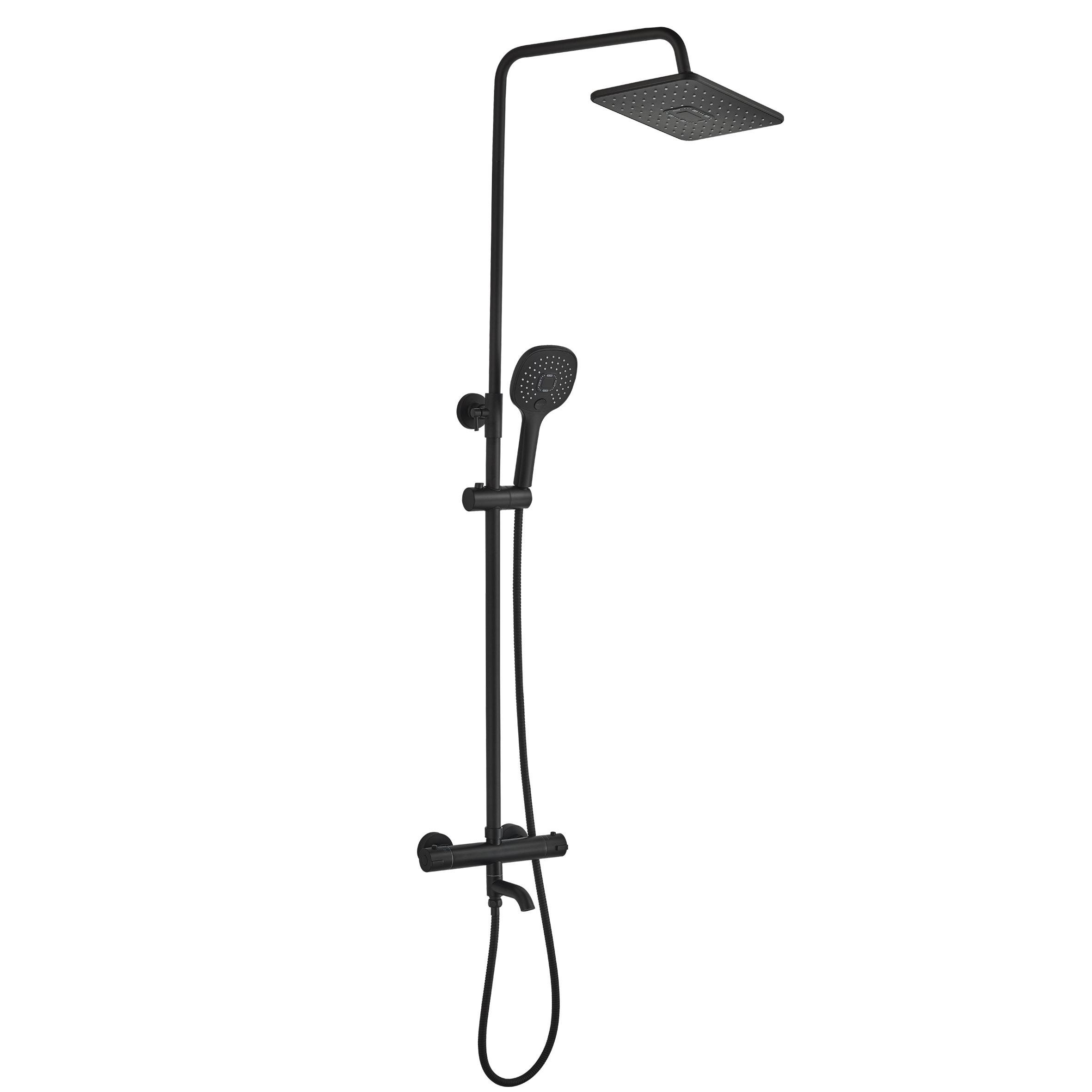 Душевая система с термостатом Globus Lux Laguna GLA-0041T-BB 000021954 Черный (116355)