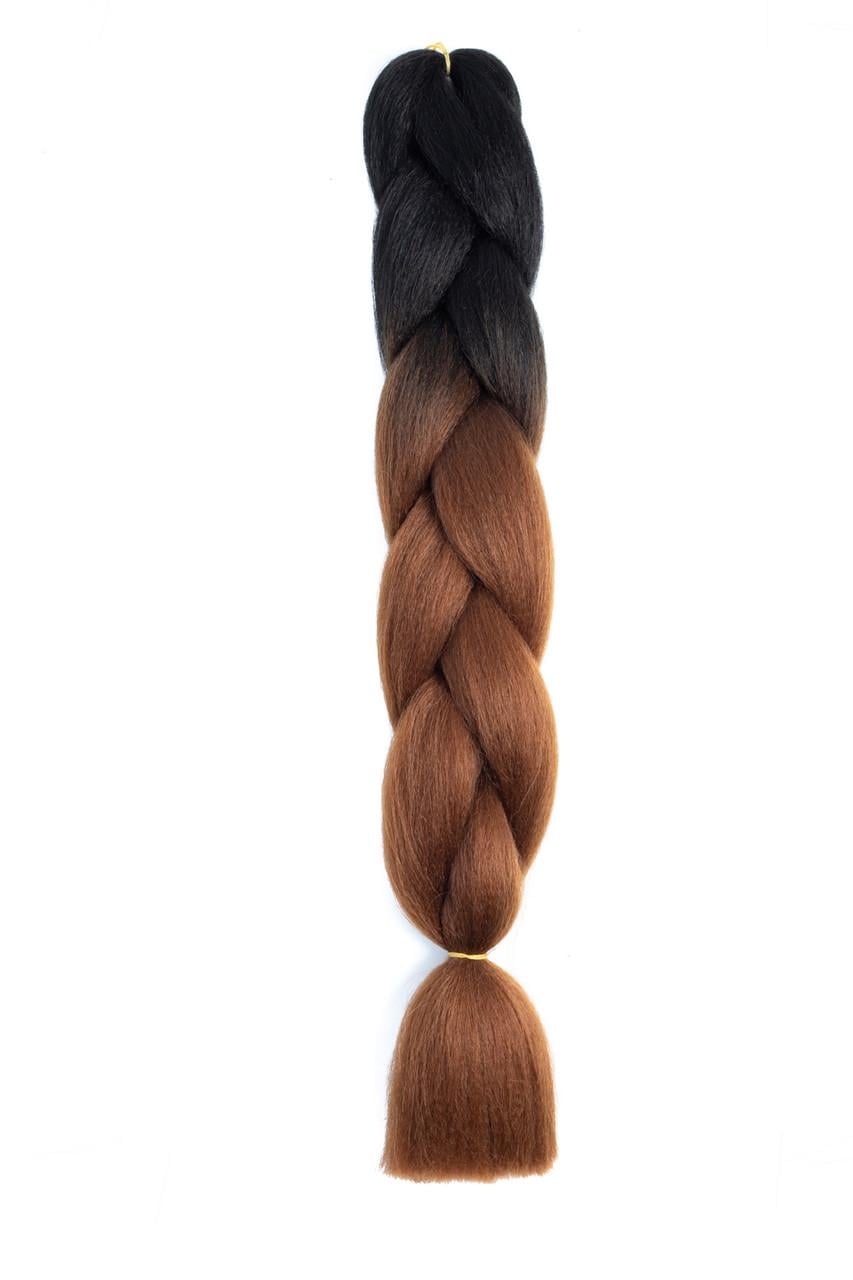 Канекалон омбре В29 60 см. Jumbo Braid Черно-коричневый