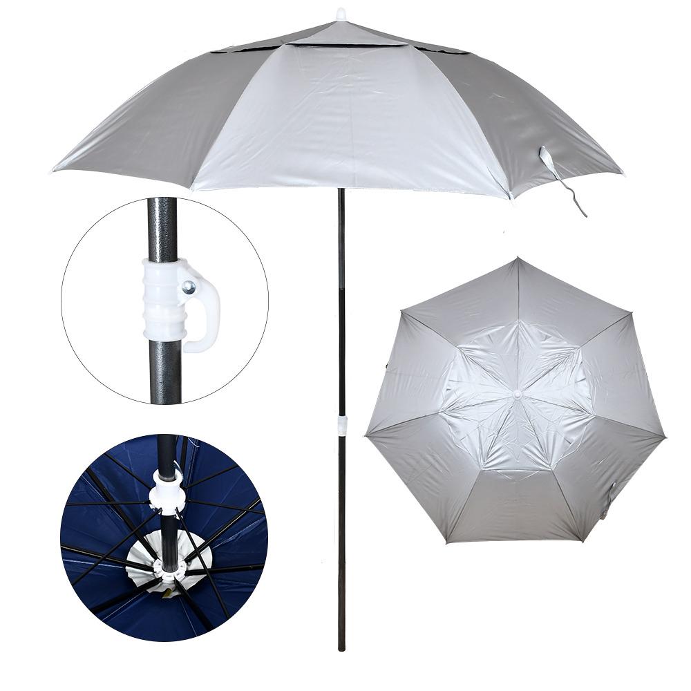 Зонтик пляжный антиветер с треножником/колочками и веревкой d2 м Серебристый (MH-2712) - фото 6 Зонтик пляжный антиветер с треножником/колочками и веревкой d2 м Серебристый (MH-2712) - фото 6