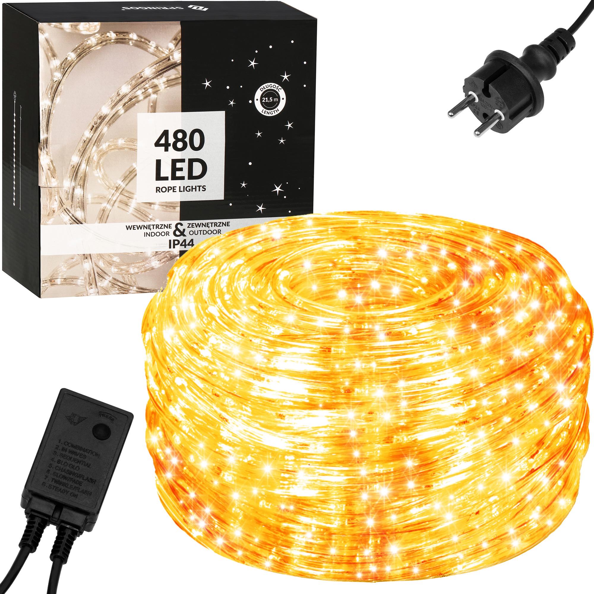 Гирлянда дюралайт Springos Rope Lights уличная/наружная 480 LED 20 м Warm white (CL1204)