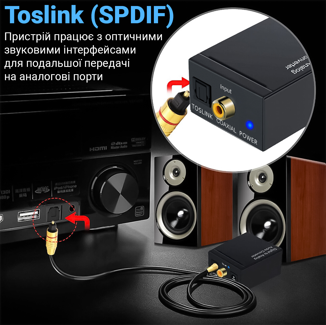 Перетворювач аудіо цифро-аналоговий Addap DAC-03 ЦАП з Toslink SPDIF та коаксіалу на RCA (1294) - фото 11 Перетворювач аудіо цифро-аналоговий Addap DAC-03 ЦАП з Toslink SPDIF та коаксіалу на RCA (1294) - фото 11