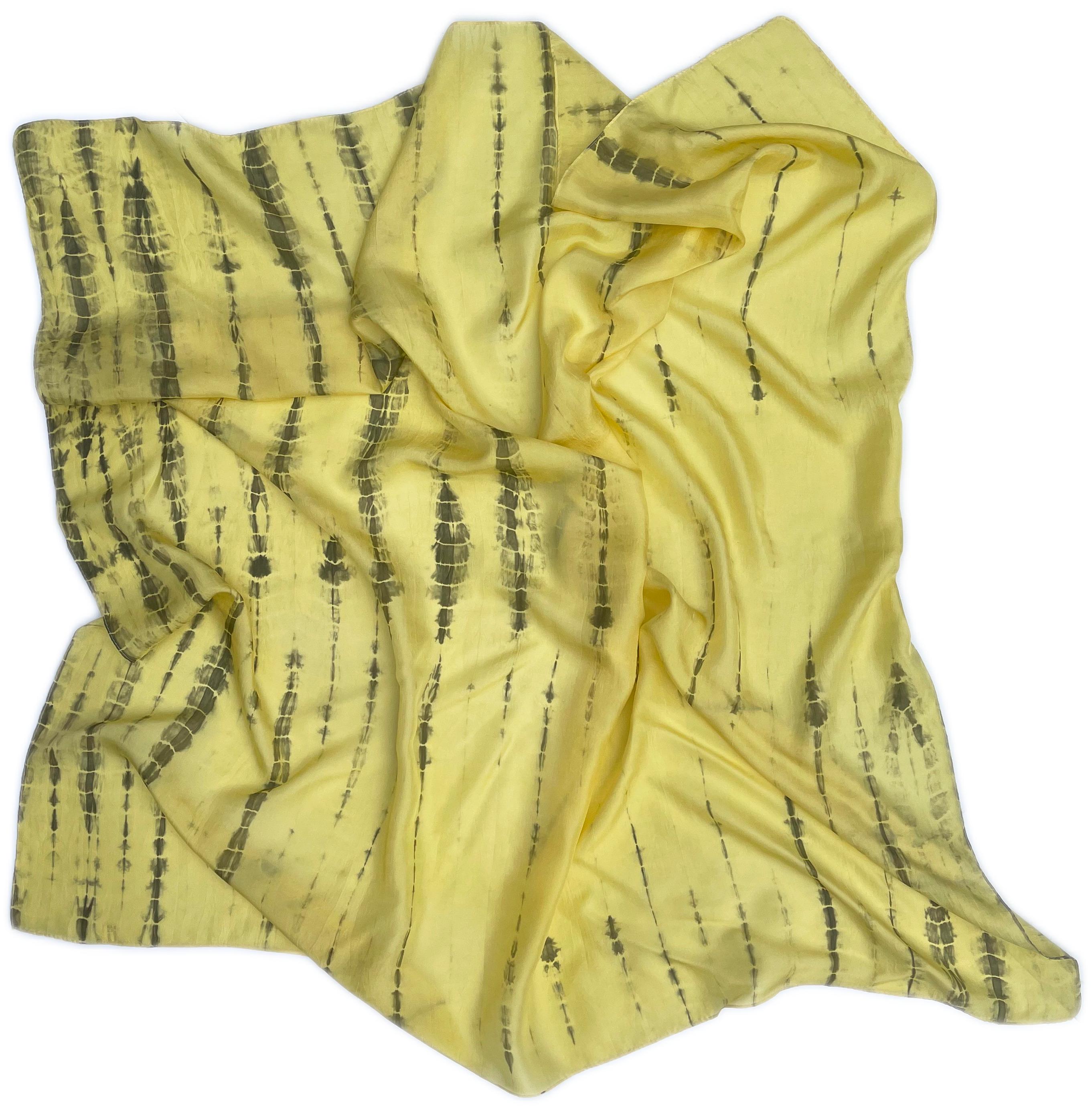 Натуральный шелковый платок Silk Route 100х100 см Желтый (696)