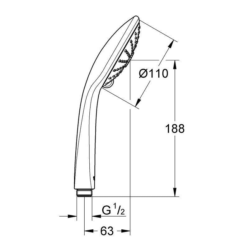 Душевая лейка Grohe EUPHORIA 27239000 многорежимная 110 мм Хром (72244) - фото 2