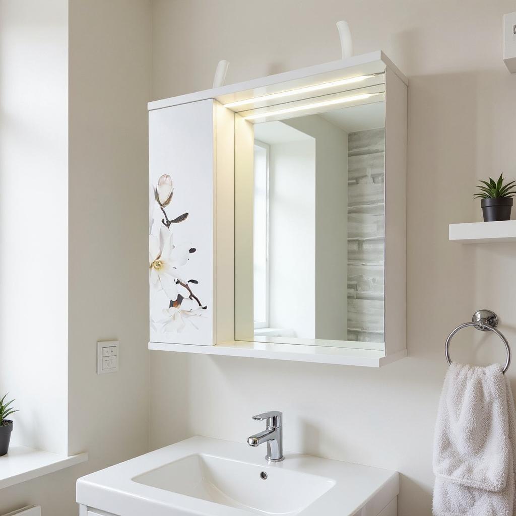 Зеркало для ванной комнаты Mikola-M Магнолия пластиковое 65 см (2367)