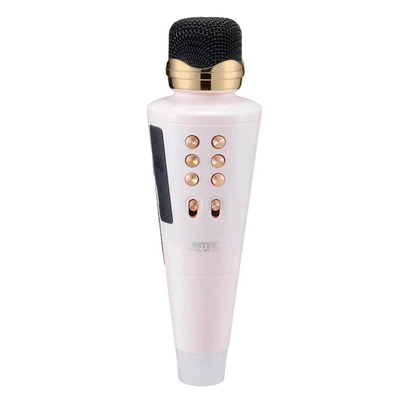 Беспроводной караоке микрофон WSTER WS2711 Bluetooth FM-радио/microSD/USB Розовый (33daa524)