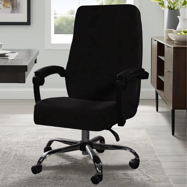 Чехол для офисного кресла Slavich велюр L Черный