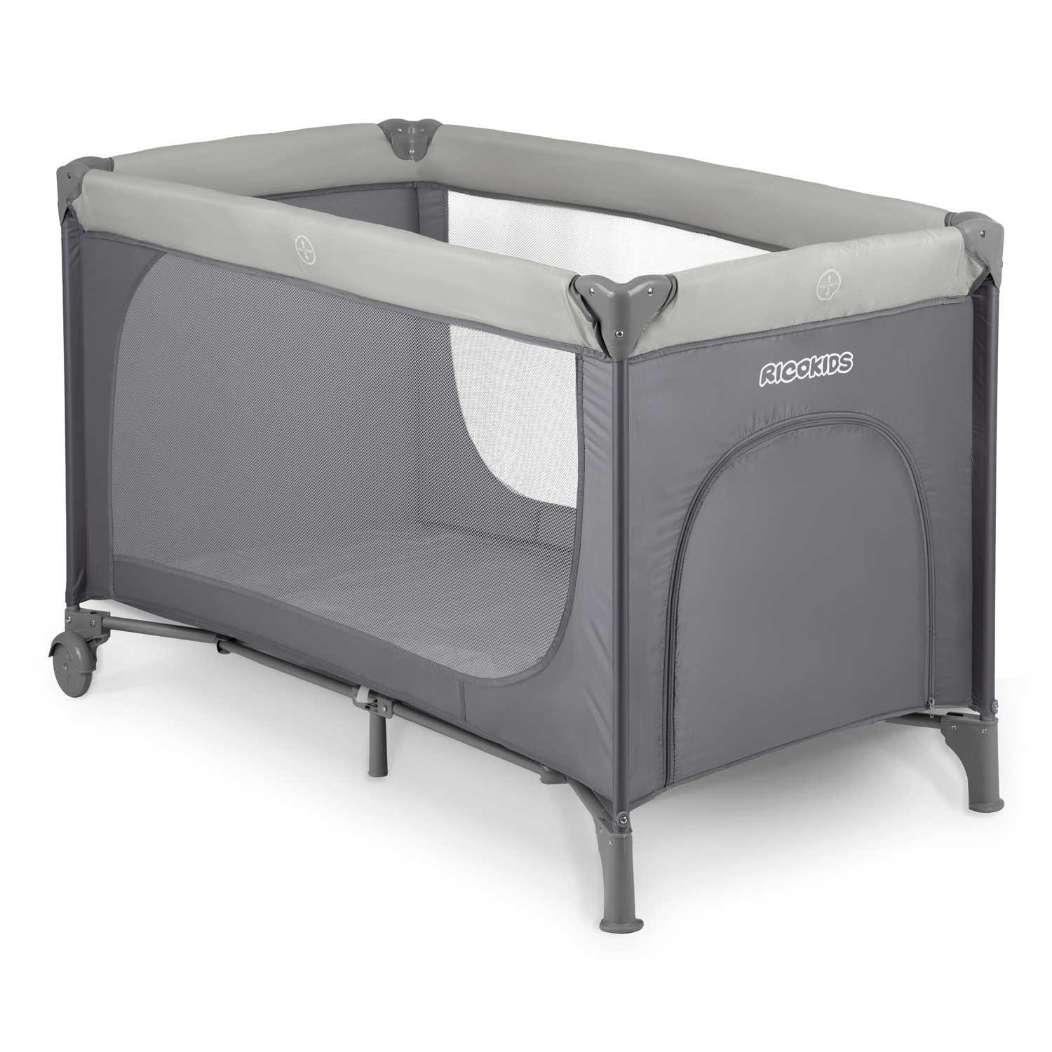Кровать детская Ricokids туристическая 125x65x78 см Светло-серый Кровать детская Ricokids туристическая 125x65x78 см Светло-серый