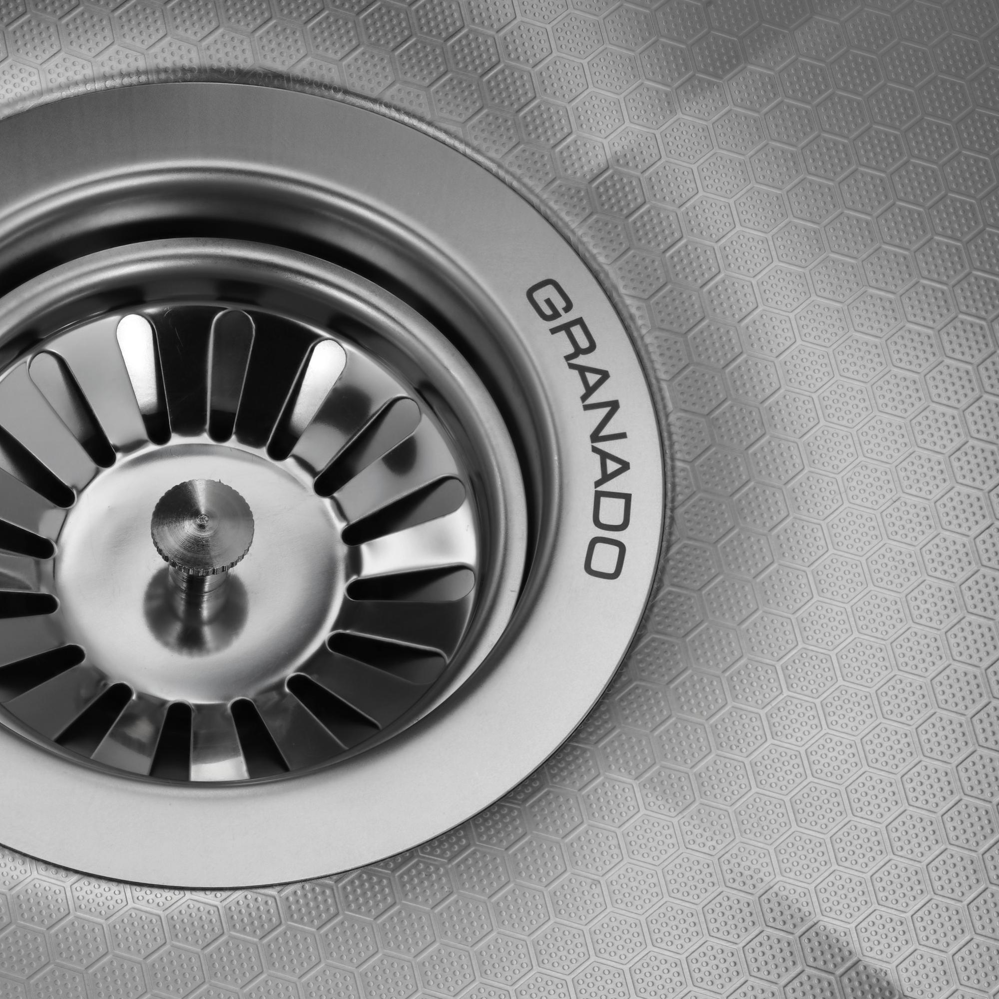 Мийка для кухні Granado Under top Max Steel S304 Honeycomb 53х43х22 см - фото 3 Мийка для кухні Granado Under top Max Steel S304 Honeycomb 53х43х22 см - фото 3