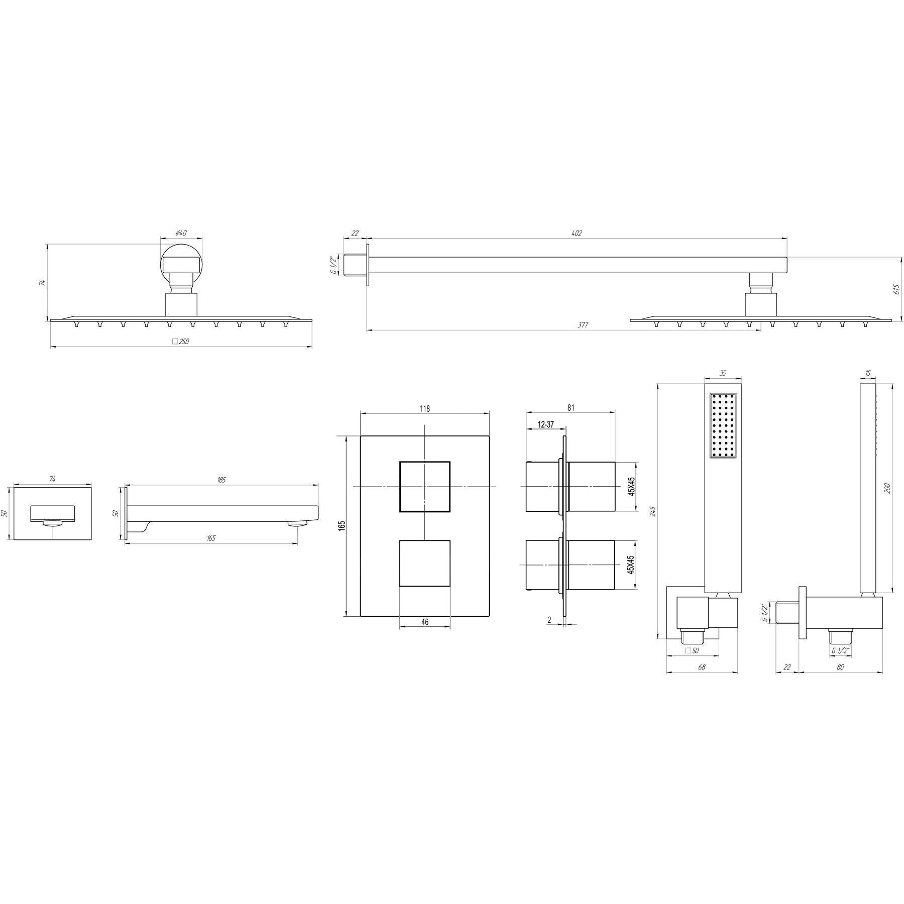 Змішувач для душу вбудований TOPAZ Odiss to 08117-L03-TT з тропічним душем - фото 2 Змішувач для душу вбудований TOPAZ Odiss to 08117-L03-TT з тропічним душем - фото 2