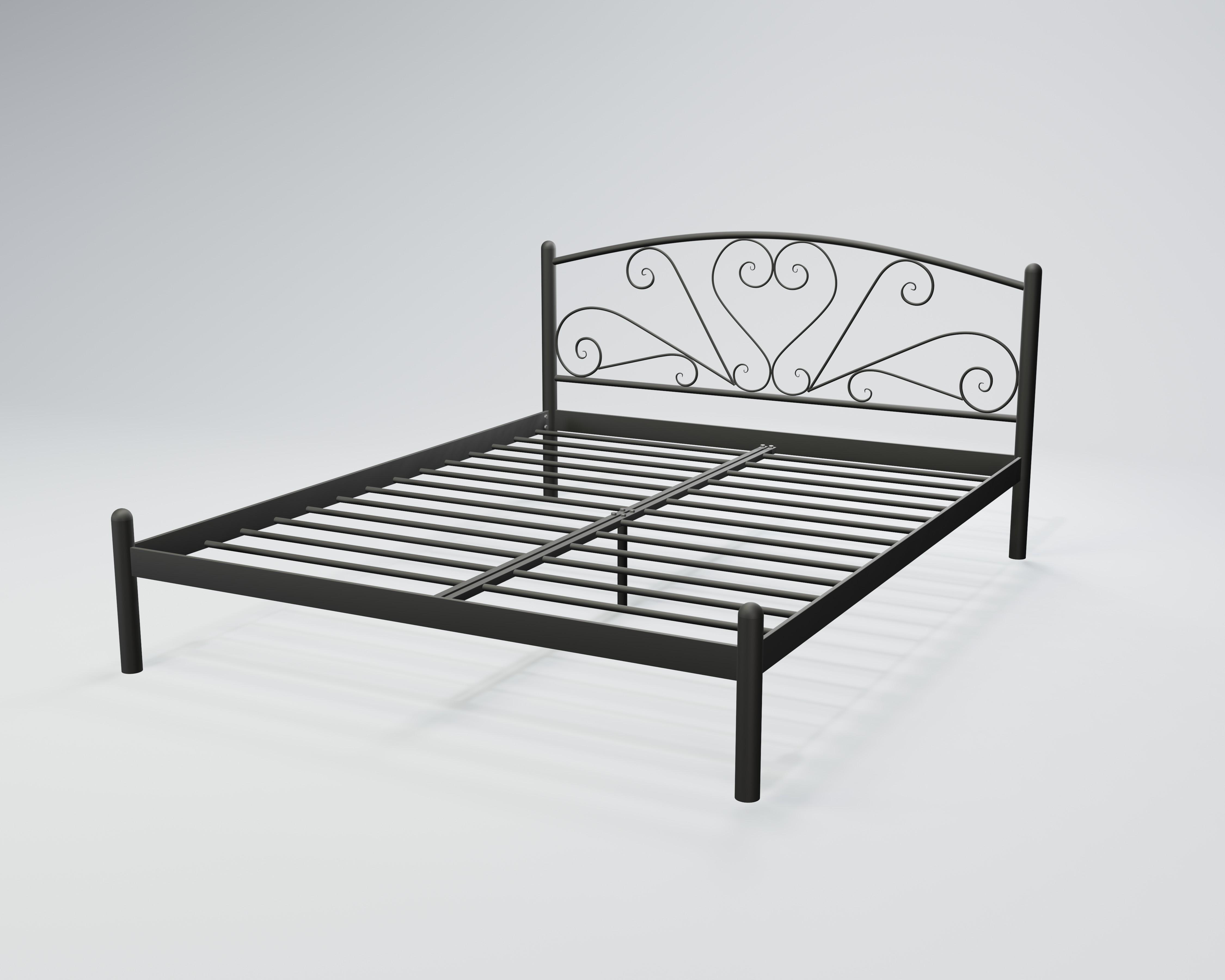 Кровать металлическая Карисса 120x200 см Черный бархат