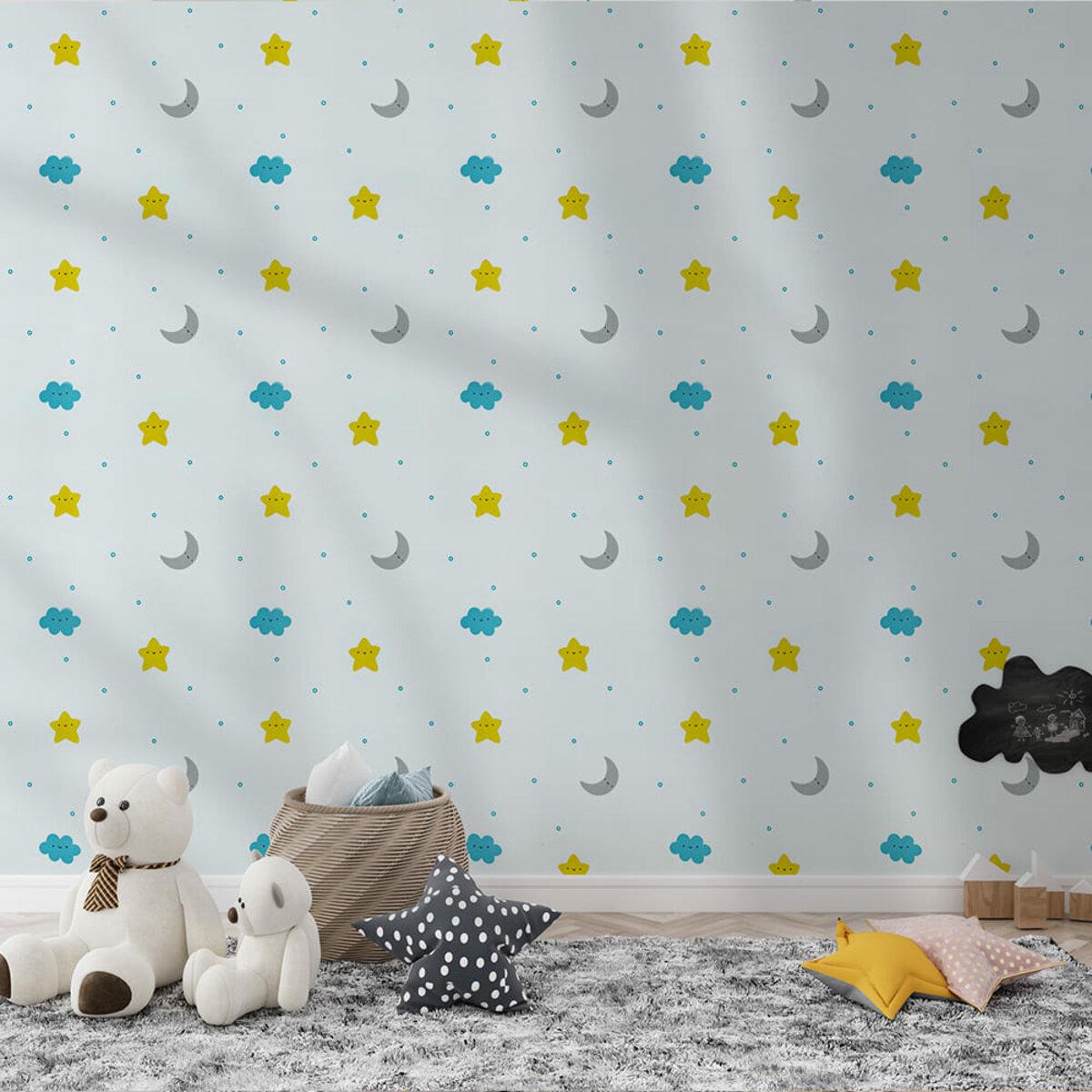 Обои самоклеящиеся 2800х500х2 мм Луна и звездочки (SW-00001947) - фото 7