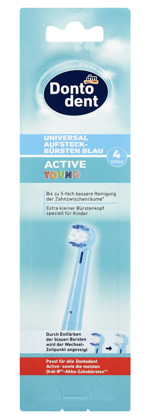 Насадки універсальні Dontodent Active Young 4 шт. Синій (4067796069778)