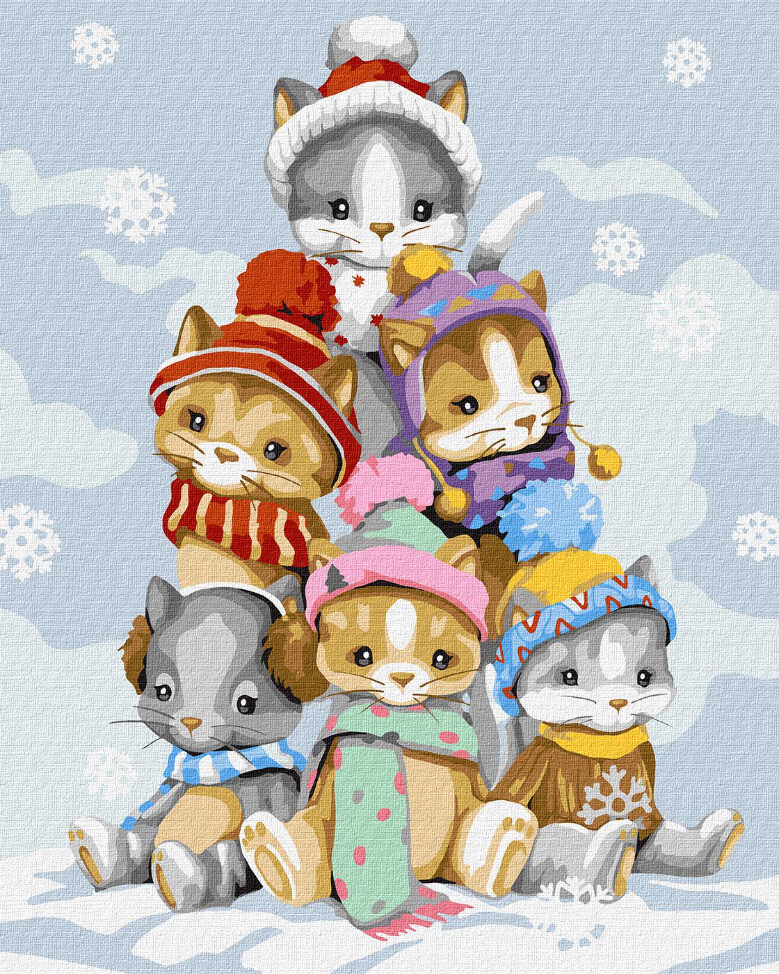 Картина по номерам Идейка Пушистики зимой 40x50 см (KHO6531)