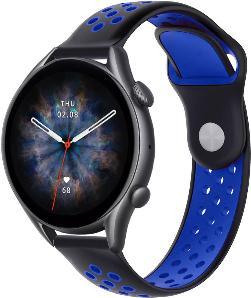 Ремінець Sport для Amazfit GTR 3 Pro (22 мм) Black Blue (25500-43) Ремінець Sport для Amazfit GTR 3 Pro (22 мм) Black Blue (25500-43)
