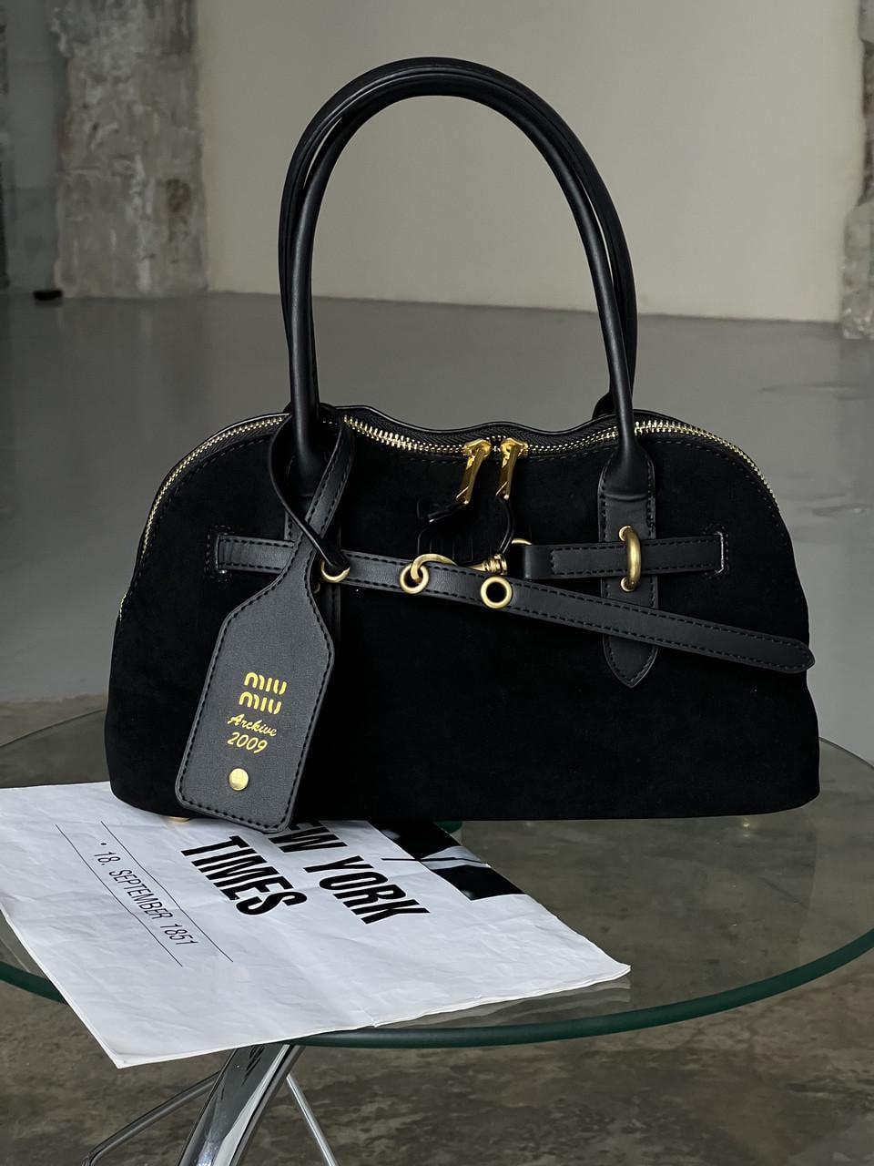 Сумка женская Miu Miu Aventure Nappa Suede замш через плечо Черный (2501362955) Сумка женская Miu Miu Aventure Nappa Suede замш через плечо Черный (2501362955)