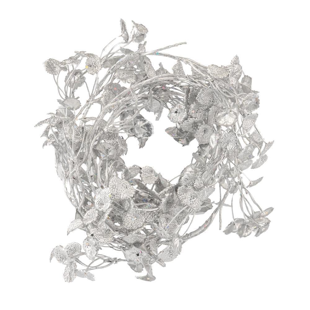 Ветка декоративная Серебро на листьях 180 см