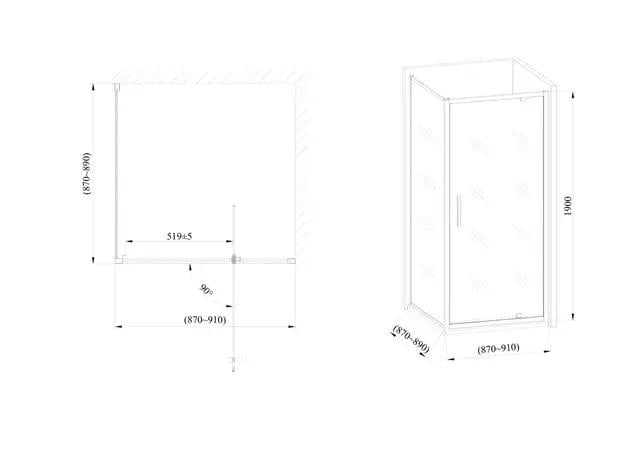 Душевая кабина стеклянная AVKO Glass RDR11 90x90x190 см Clear (6227000111 ) - фото 7