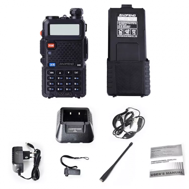 Рація Baofeng UV-5R з гарнітурою/підставкою та кліпсою (5001997) - фото 4