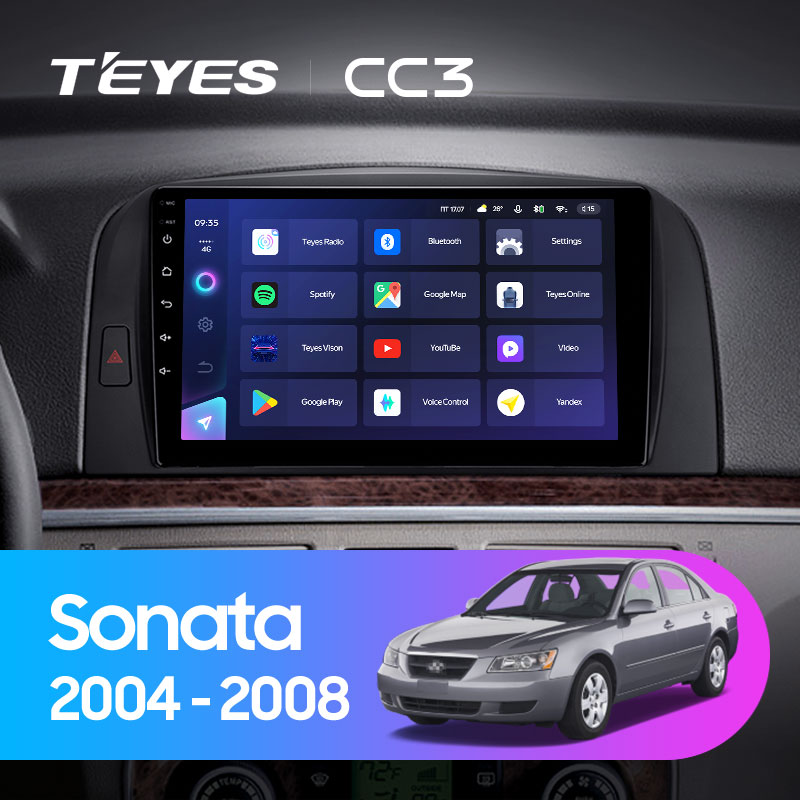 Автомагнитола штатная Teyes CC3 для Hyundai Sonata NF 2004-2008 Android CC3 6+128G Wi-Fi+4G (1632458268) - фото 2