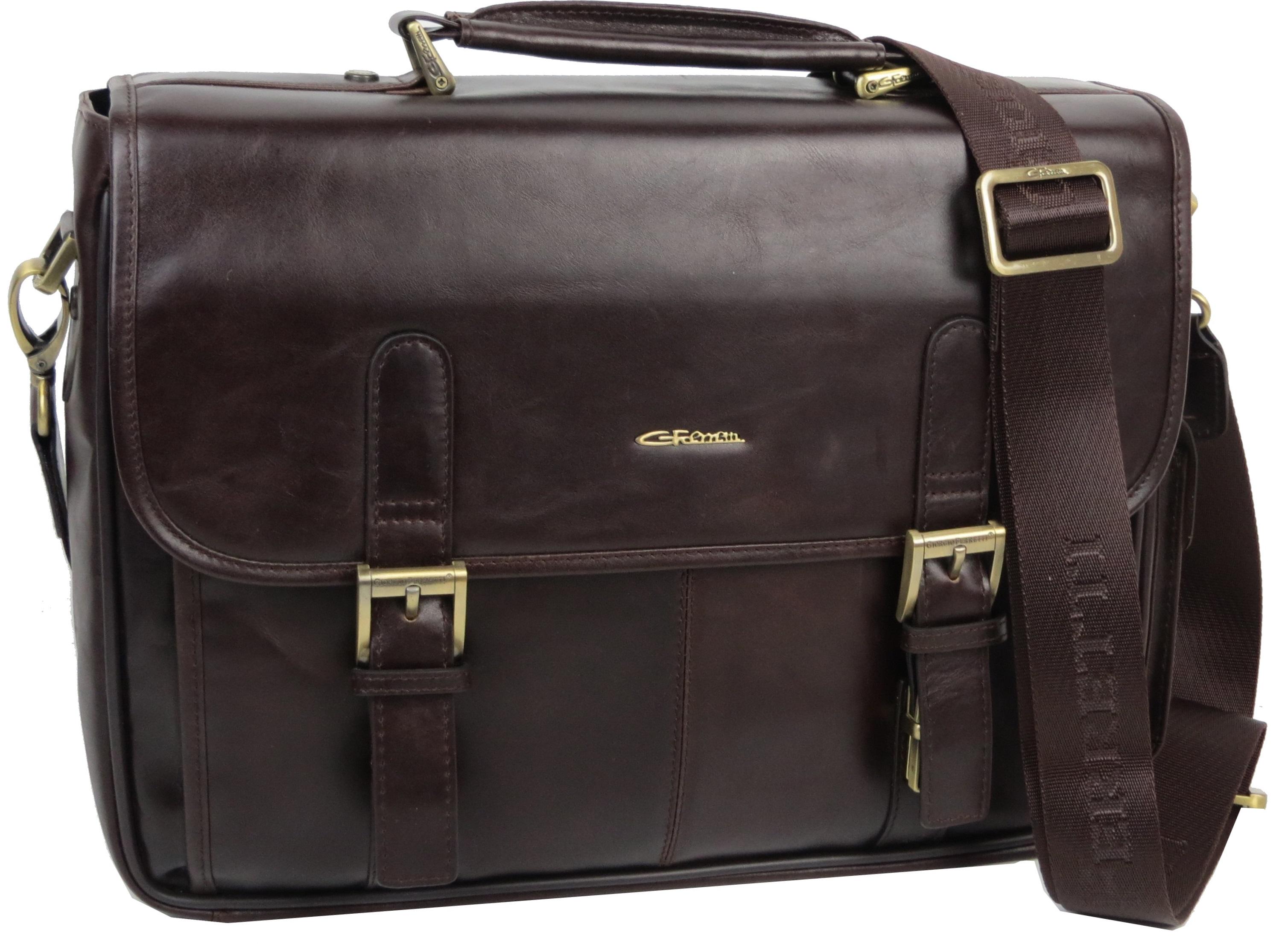 Портфель мужской Giorgio Ferretti кожаный Коричневый (EF009 coffee)