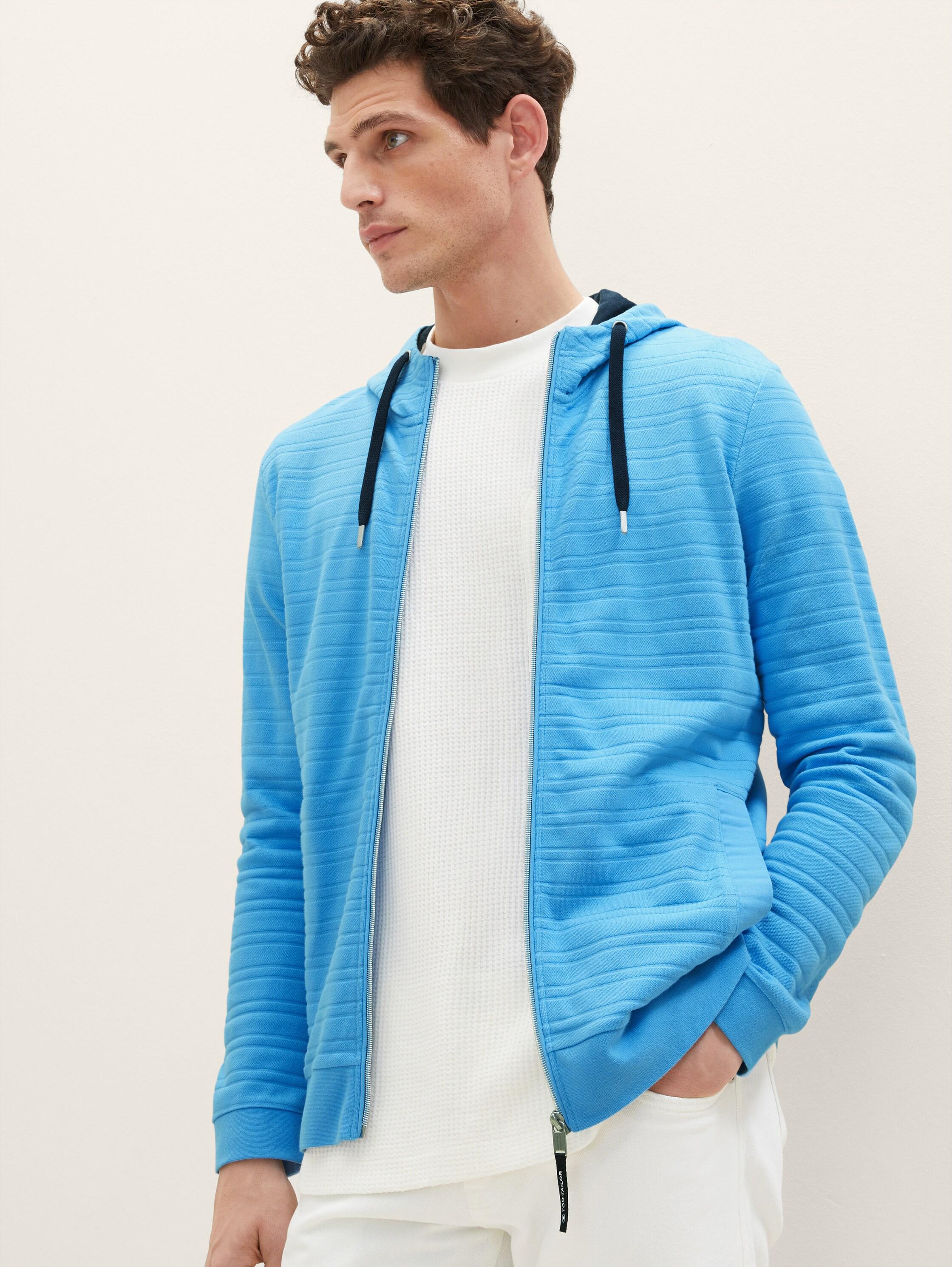 Худі Tom Tailor Textured Zip L Блакитний (21346217) - фото 5