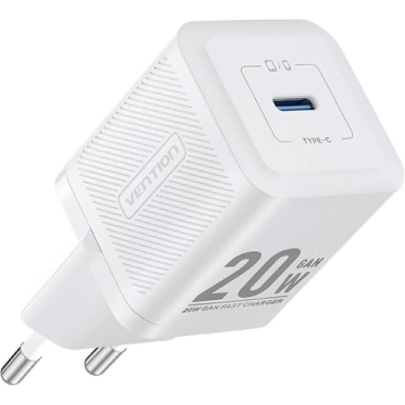 Зарядний пристрій мережевий Vention FEPW0 EU 20 Вт 1xUSB Type C Power Delivery 3.0 White (647163)