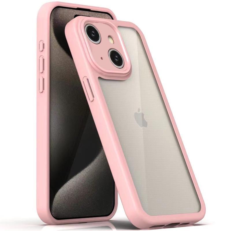 Протиударний TPU чохол Transparent + Colour 1,5mm для Apple iPhone 14 (6.1") Pink