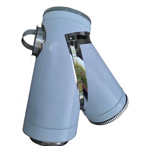 Тройник с ревизией ЛІРА ЛТД термо 45° нержавеющая сталь 1 мм AiSi 304 d 140/200 мм (L002842)