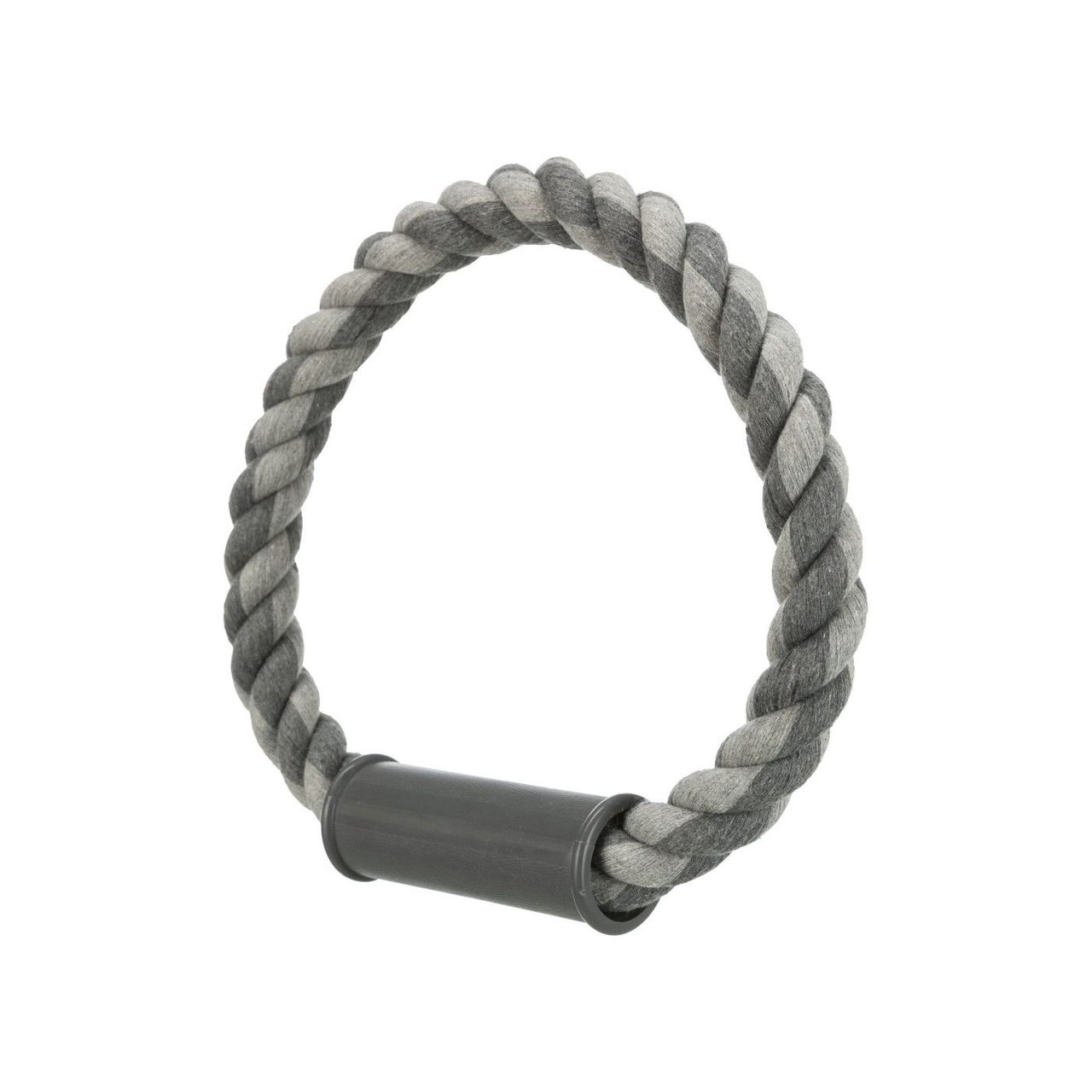Игрушка для собак Trixie Кольцо плетеное с пластиковой ручкой 30 см Серый (4011905032771_1)