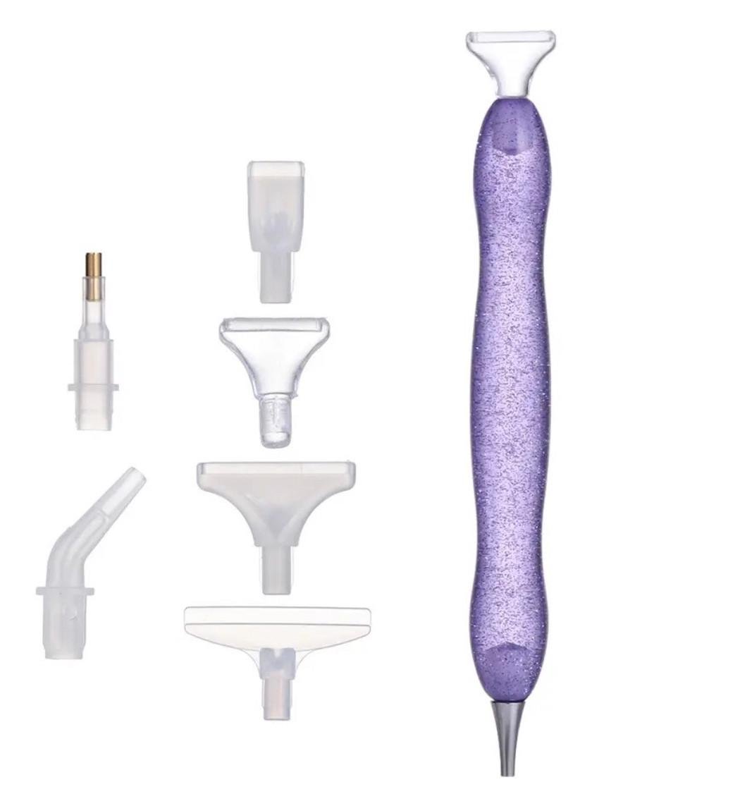 Стилус для алмазной мозаики 6 насадок и 1 металлическая насадка с блестками (2169621775)