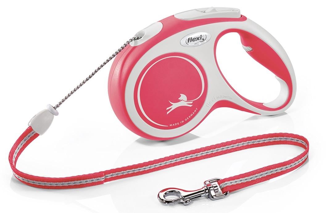 Поводок-рулетка Flexi New Comfort для собак M Cord 5 м шнур до 20 кг Красный (1684055186)