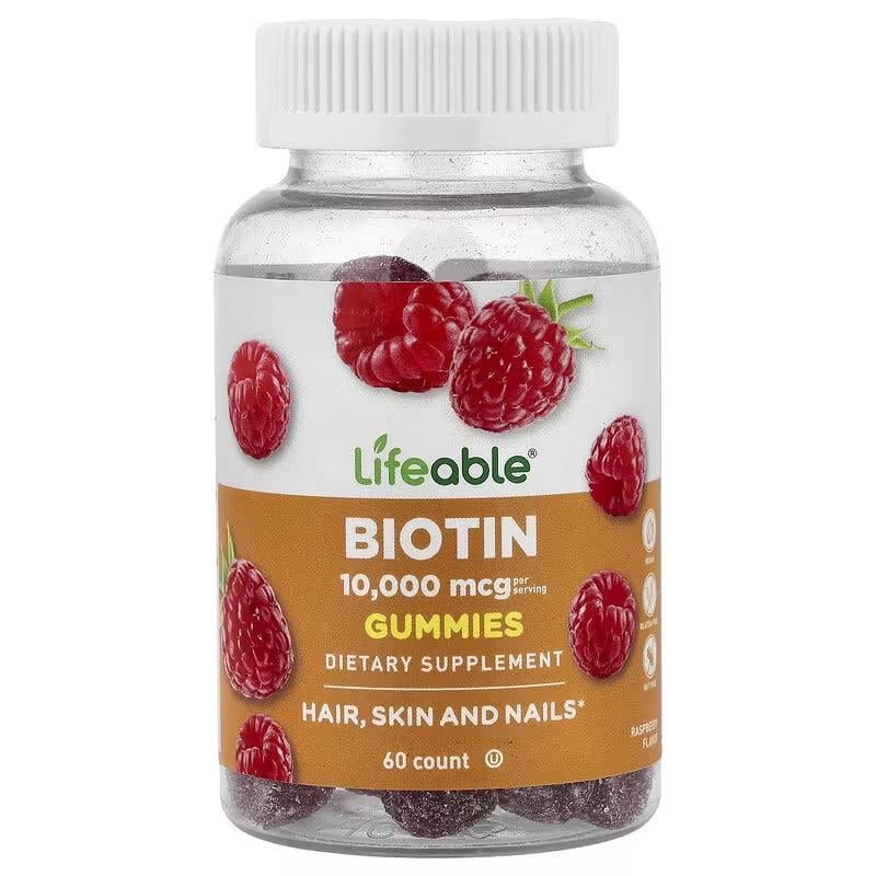 Биотин для роста волос Lifeable Biotin вкус малины 60 мармеладок (3072704338)