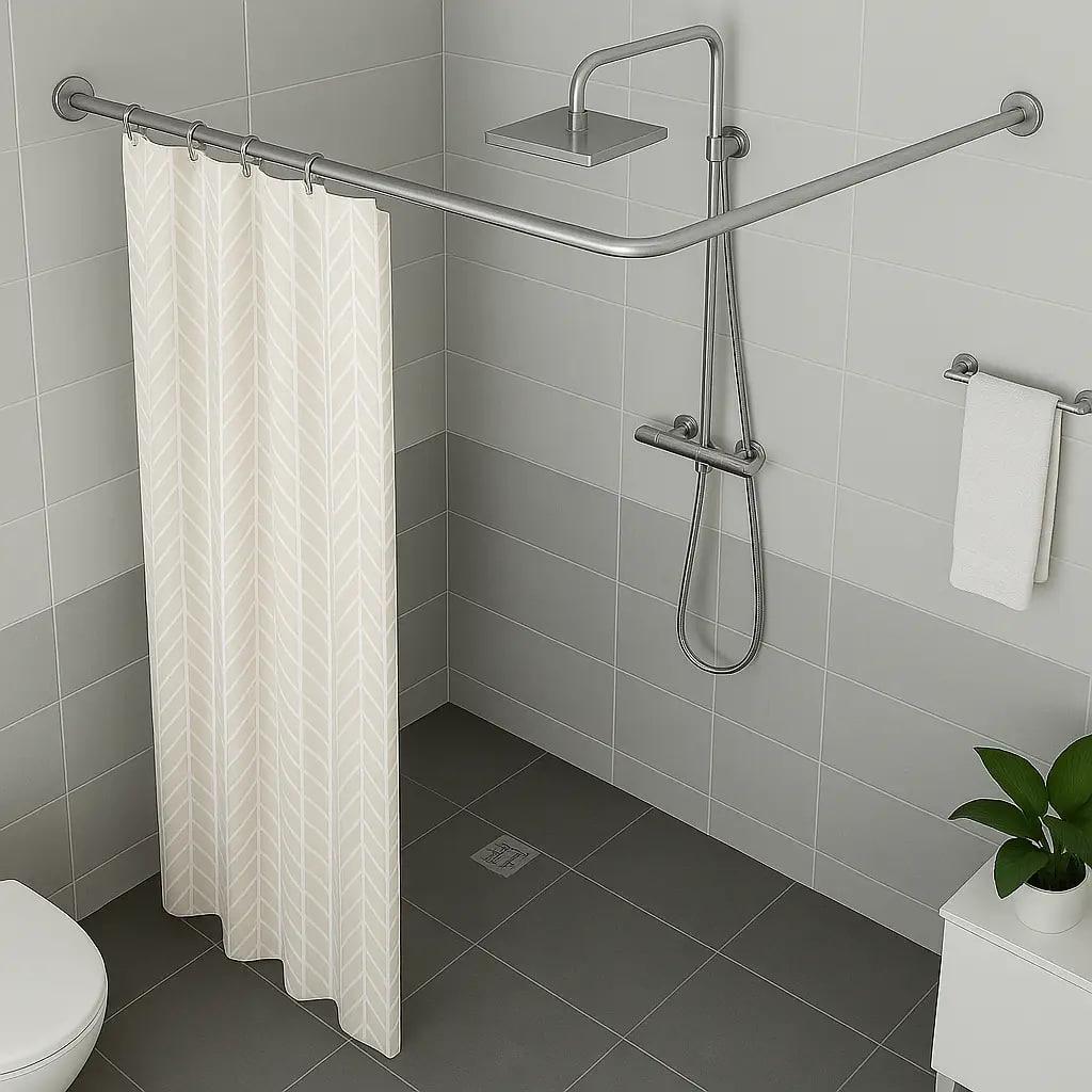 Карниз для ванної кутовий KO&PО 90х90 см штанга для шторки у ванну Хром (karn-90)