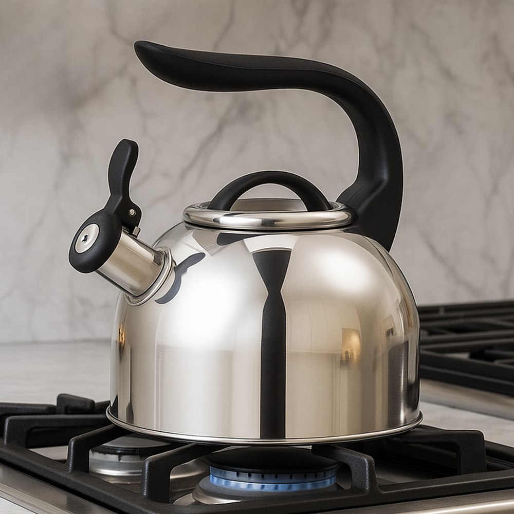 Чайник для плиты PureSteel с свистком одинарное дно нержавеющая сталь 2,5 л (03-MH-5176) - фото 2 Чайник для плиты PureSteel с свистком одинарное дно нержавеющая сталь 2,5 л (03-MH-5176) - фото 2