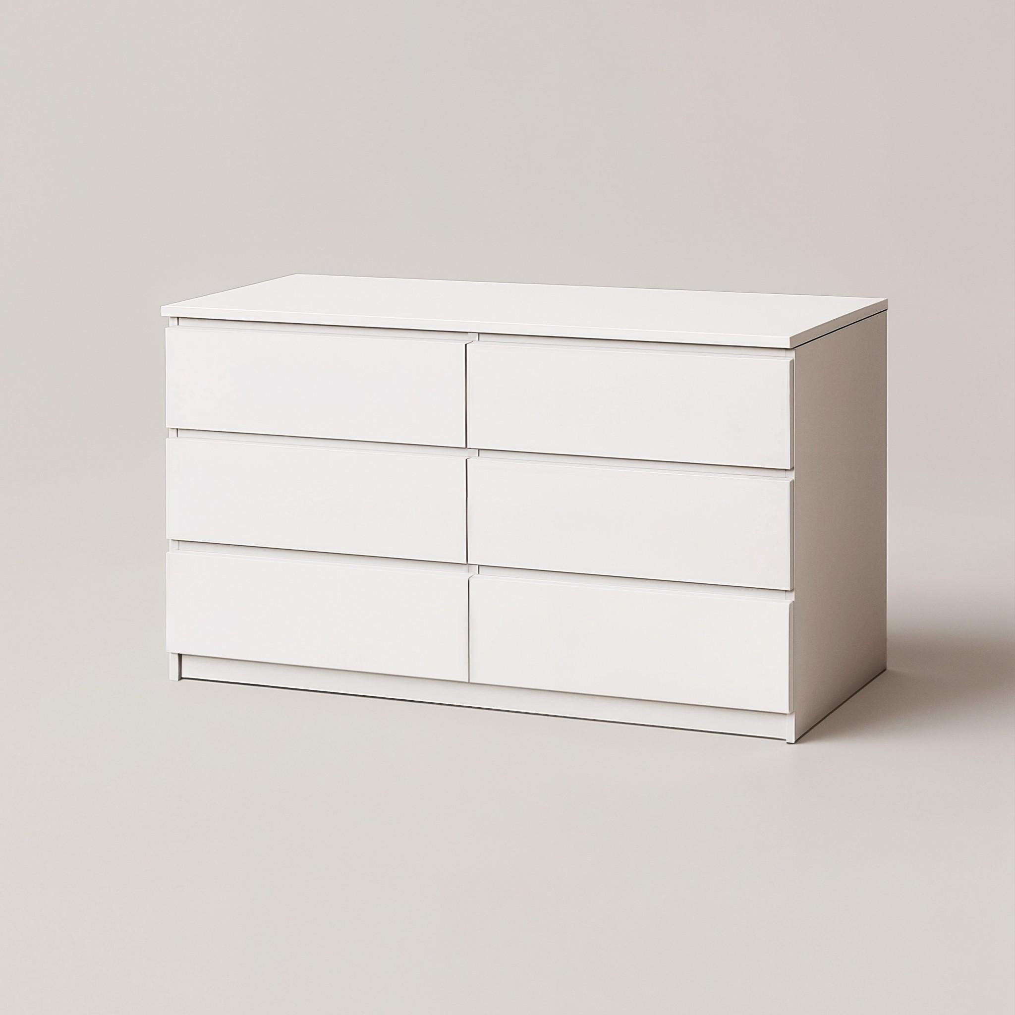 Комод на 6 шухляд без ручок Kvatro 130 1300х400х750 мм Білий - фото 2