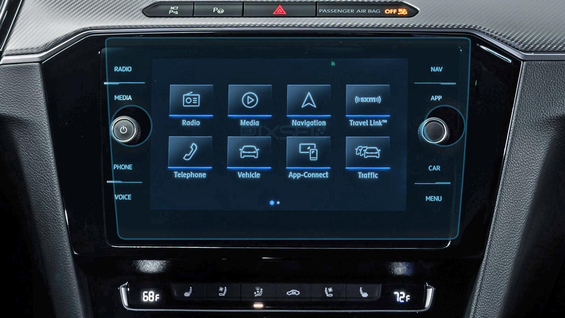 Стекло защитное Pixsel гибридный глянец на монитор Volkswagen ARTEON 10,9“ 2017-2020