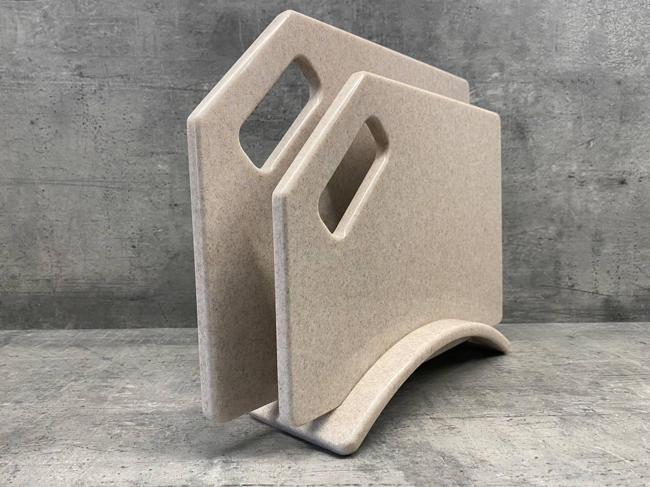 Набор досок кухонных Light Brown из искусственного камня на подставке 2 шт. (223) - фото 3 Набор досок кухонных Light Brown из искусственного камня на подставке 2 шт. (223) - фото 3