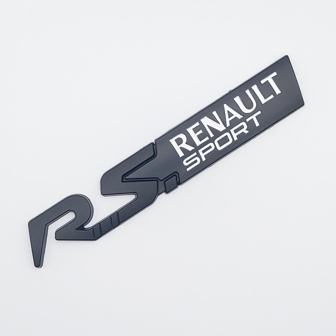 Эмблема Renault Sport на крышку багажника Черный/Белый матовый (1744896636)