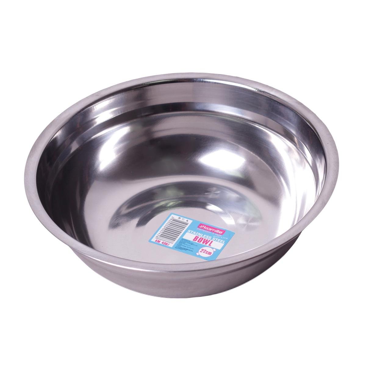 Миска Kamille Vizo з нержавіючої сталі 22 см (4307)