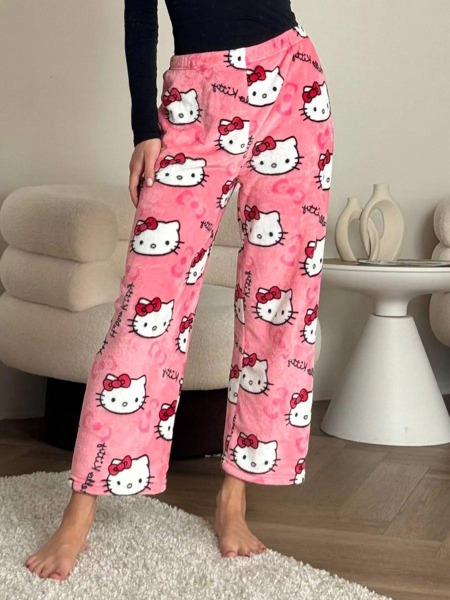 Штани піжамні жіночі з принтом Hello Kitty 2XL (10297)